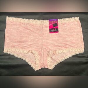 NWT Maidenform Women's Pink Lace Trim Boyshorts